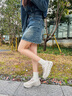 星期六復古德訓鞋女鞋夏季厚底老爹鞋透氣百搭戶(hù)外休閑運動(dòng)鞋軟底慢跑鞋 土黃色 37 (235mm) 標準碼 曬單實(shí)拍圖