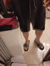 益帛（YIBO）運動(dòng)短褲男潮牌夏季薄款五分馬褲潮流外穿美式休閑褲子寬松籃球褲 黑色 L【建議100-115斤】 曬單實(shí)拍圖