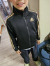 阿迪達(dá)斯 （adidas）兒童外套春季兒童開衫戶外運動百搭立領(lǐng)外套  黑/金 128 曬單實拍圖