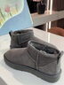 UGG秋季女士休閑舒適平底純色圓頭時(shí)尚經(jīng)典短筒靴雪地靴 1116109 GREY | 灰色 38 鞋款偏小，建議拍大一碼 曬單實(shí)拍圖