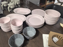琺寶（staub）慕斯玫瑰系列陶瓷餐具套裝家用飯菜盤(pán)碟甜品湯高顏值喬遷禮 6人食 16件套 曬單實(shí)拍圖