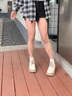 西域駱駝?dòng)愋∑ば?025新款深口粗跟單鞋女春秋洛麗塔鞋子厚底樂(lè)福鞋女 米白色-駱駝官方品牌官網(wǎng)旗艦 37 曬單實(shí)拍圖