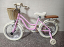 兒童自行車(chē)童車(chē)3-5-7-9歲男女復(fù)古英倫風(fēng)折疊腳踏車(chē)12/14/16/18寸 14寸 折疊【公主粉】米胎后座禮包 曬單實(shí)拍圖