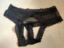 洛蔓希 情趣內衣 性感蕾絲開(kāi)檔內褲免脫丁字褲情趣內褲T褲女全露激情戰袍鈴鐺挑逗 夫妻刺激變態(tài)情趣用品 曬單實(shí)拍圖
