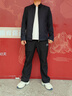 羅蒙（ROMON）翻領(lǐng)夾克男秋季中老年干部裝外套商務(wù)休閑爸爸裝JK001 曬單實拍圖