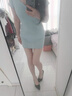 羽雅曼夏季新款短裙性感短袖連衣裙女小個(gè)子純欲包臀裙時(shí)尚氣質(zhì)小媽裙 藍(lán)色 均碼 曬單實(shí)拍圖
