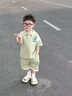 G.duck童裝男童夏裝套裝2026新款兒童衣服中小童男寶寶Polo短袖兩件套 米杏色 90 (建議身高80-90 1歲半-2歲) 曬單實(shí)拍圖