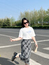 lagogo珠片繡花短袖T恤女拉谷谷2025年夏季新款清爽通勤白色上衣 本白色 L 曬單實(shí)拍圖