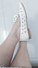 Bata洞洞淺口鞋女2025春通勤羊皮軟底單鞋AOP09BQ5 米白 38 曬單實(shí)拍圖