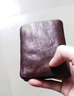 ANDSEEYOU品牌 皮夾男 手工真皮長(cháng)款錢(qián)包 牛皮手拿包 做舊卡包商務(wù)豎款錢(qián)夾 咖啡色 曬單實(shí)拍圖