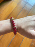 鈺瀾文玩朱供供色工藝菩提根9*8男女士盤(pán)玩手串+火紋旋珠搭配款 曬單實(shí)拍圖