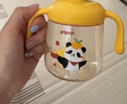 貝親兒童牛奶杯1-3歲寶寶喝水喝奶PPSU直飲奶瓶雙吸管水杯 綠色330mL 曬單實(shí)拍圖