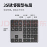 閃力聯(lián)無線數(shù)字小鍵盤筆記本臺式電腦外接2.4G藍牙商務辦公財務鍵盤會計出納USB有線接收器迷你便攜鍵盤 35鍵黑灰色【雙模連接】 曬單實拍圖