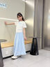 優(yōu)優(yōu)1點(diǎn)（Yoyo one）女童半身裙夏季2025新款女大童a字裙冰絲氣質(zhì)長裙兒童夏裝裙子薄 4520藍(lán)色 150 150cm 曬單實(shí)拍圖