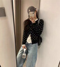 SNYDER WEAR灰色波點針織開衫女夏季新款時尚百搭女裝寬松顯瘦小眾長袖上衣潮 灰色 常規(guī) S 【建議80-90斤】 曬單實拍圖
