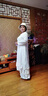 禪服佛系女夏季打坐居士服茶服禪意文藝連衣裙改良旗袍仙氣中國(guó)風(fēng)茶藝茶人服 3854白色 2XL 曬單實(shí)拍圖