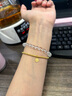 周六福（ZLF） 黃金手鏈女款足金999圓珠手串手飾彈力繩財運福牌 計價(jià) 16cm - 4.69g 曬單實(shí)拍圖