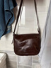 塔西伯利 TOIXI BRORY進(jìn)口日系植鞣真牛皮新款時(shí)尚英倫風(fēng)女士單肩包斜挎包休閑包高級感 淺棕灰 26cm*22cm 曬單實(shí)拍圖