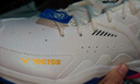 威克多（VICTOR）羽毛球鞋 透氣高彈緩震抗扭U3.0寬楦進(jìn)階級穩定類(lèi)羽球鞋 P8500TD AJ（珠光白/淺虹紫） 43 (275mm) 曬單實(shí)拍圖