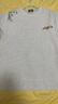 404MOBGANG[明星同款]404MOB手寫(xiě)花卉刺繡短袖T恤男女款美式寬松涼感防曬t 白花灰色 S 曬單實(shí)拍圖