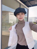 皮爾卡丹（pierre cardin）羊毛衫女黑色毛衣春秋季內搭高領(lǐng)大版針織打底衫200斤 原絨駝 M (90-105斤) 曬單實(shí)拍圖