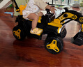 WORK BABY兒童電動挖掘機可坐大人寶寶遙控挖土機男女小孩生禮物玩具工程車 卡洛黃雙驅音樂藍牙【電動挖臂】 曬單實拍圖
