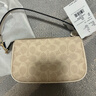 蔻馳（COACH）奧萊女包經(jīng)典標志老花NOLITA 19號手袋麻將包腋下單肩包手提包 IM/沙黃色/粉筆白色 曬單實(shí)拍圖