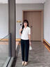 魯雅爾韓版西裝休閑褲女夏季新款垂感百搭直筒西褲小個子九分煙管褲子潮 黑色 M 曬單實拍圖