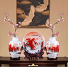 ZOCI瓷器藝術(shù)品擺件辦公室景德鎮陶花瓶裝飾品三件套中式工藝品客廳 鴻運當頭三件套清(木底座龍架) 曬單實(shí)拍圖