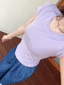 森馬（Semir）短袖t恤女短款修身圓領(lǐng)內(nèi)搭25夏涼感V領(lǐng)上衣109325100006 曬單實拍圖