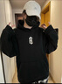 BONELESS基礎B字膠漿印花加絨帽衫美式高街復古ins春秋重磅連帽衛衣男外套 黑色基礎B字母連帽衛衣常規 M  建議160-165cm/90-100斤 曬單實(shí)拍圖