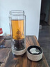 楓嵐情茶水分離玻璃杯高檔泡茶杯男士商務水杯便攜家用車載辦公室送領導 銀色+招財葫蘆 350ml（ 免費刻字） 曬單實拍圖
