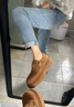百麗保暖毛毛鞋女2025冬新真皮復古勃肯鞋JD009CM5 棕色-單里 38 曬單實(shí)拍圖