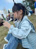 佐緋絡(luò)女童春秋裝套裝2025韓系女寶寶小香馬甲牛仔褲女孩洋氣三件套 微喇牛仔褲 90 曬單實(shí)拍圖