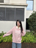 Teenie Weenie小熊女裝衛衣2025年秋季新款氣質(zhì)學(xué)院風(fēng)翻領(lǐng)長(cháng)袖上衣 粉色 S 曬單實(shí)拍圖