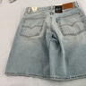 Levi's【商場同款】李維斯女士BAGGY寬松直筒牛仔短褲 淺藍洗水 26 曬單實拍圖