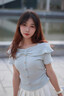京多夢(mèng)淑女設計感拼接紐扣短袖T恤女夏季新款收腰方領(lǐng)針織衫溫柔上衣 藍色 L 藍色（105-120斤） 曬單實(shí)拍圖