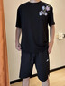 斯凱奇（Skechers）運動短褲夏季速干寬松透氣短褲休閑拉鏈口袋五分褲 碳黑色 XL 曬單實拍圖