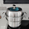 美廚（maxcook）蒸鍋 304不銹鋼30CM三層蒸鍋 加厚復(fù)底湯鍋 燃?xì)怆姶艩t通用MCZ827 曬單實(shí)拍圖
