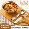 沃德百惠（WORTHBUY）304不銹鋼碗家用防摔防燙湯碗寶寶學(xué)吃飯碗嬰兒輔食碗餐具套裝 熊 曬單實拍圖