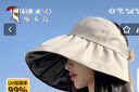 啄木鳥（TUCANO）大帽檐黑膠防曬帽子女夏季遮臉防紫外線空頂遮陽帽貝殼太陽漁夫帽 曬單實拍圖