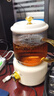 迷你養(yǎng)生壺煮茶器電燉養(yǎng)生杯全玻璃電熱杯便攜花茶壺恒溫電熱水壺55度辦公室0.6L杯子 奶油白 單壺+底座 曬單實拍圖