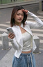 CEENIU防曬衣女透氣輕薄速干長(zhǎng)袖外套女士春夏季修身運(yùn)動(dòng)開(kāi)衫瑜伽服上衣 云紗白 【立領(lǐng)款】 M 【80-110斤】 曬單實(shí)拍圖