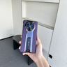 鯨咖適用華為matex6手機殼新款全包X6防偷窺真皮帶支架折疊鉸鏈x5典藏版磁吸皮套mateX5中軸保護殼外殼 高清款【雅典黑】玻璃前蓋-牛皮后殼 華為 Mate X6 曬單實拍圖
