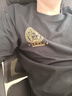 VERSACE JEANS范思哲男士夏季新款T恤圓領(lǐng)潮流短袖百搭印花半袖時(shí)尚男士 黑色 范思哲 L 曬單實(shí)拍圖