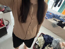 GAP女裝2025秋季新款純棉圓領(lǐng)針織衫基礎款開(kāi)衫毛衣美版443176 淺咖色 L 美碼  XL亞洲碼170/100A 曬單實(shí)拍圖