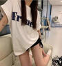 以純（YISHion）春秋白色牛仔褲女2025新款寬松顯瘦大碼胖MM百搭闊腿高腰直筒長(zhǎng)褲 白色 XL 【建議119-128斤】 曬單實(shí)拍圖