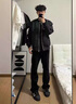 楠笙記bootcut黑色彎刀牛仔褲男士潮牌春秋寬松cleanfit微喇直筒長(zhǎng)褲子 黑色 XL 曬單實(shí)拍圖