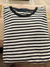 無(wú)印良品（MUJI）女式 雙羅紋編織 圓領(lǐng)長(cháng)袖T恤 上衣打底衫女裝25年秋季 黑色條紋 L (165/88A) 曬單實(shí)拍圖
