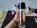 RICH YOUR HOME德國品質(zhì)茶水分離杯2025新款一鍵開蓋車載男士外出便攜泡茶玻璃杯 [升級茶倉]車載雙層紳士黑500ml 曬單實(shí)拍圖